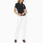 polo ralph lauren cotton t-shirt 2013 retail high collar femmes france big pony lq black white